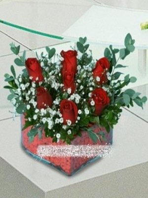 Alanya Çiçekçi -  Kalpte 7 Kırmızı Gül